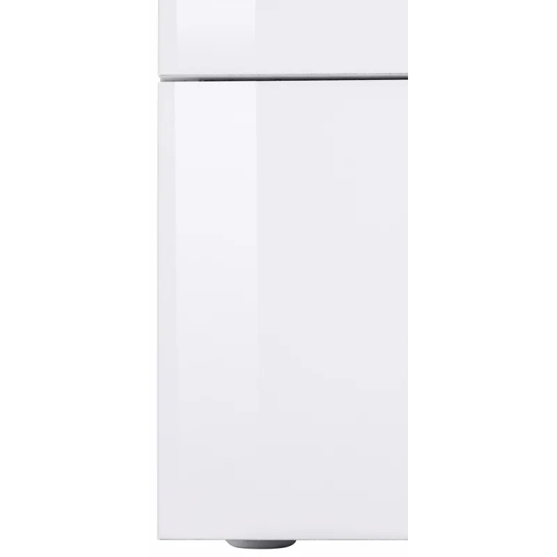 Scrivania 180x160 cm Bianco Laccato Lucido Angolare con Cassettiera 3 Cassetti - New Luna