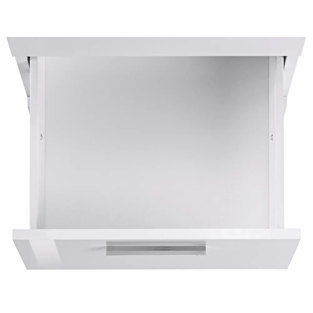 Scrivania 180x160 cm Bianco Laccato Lucido Angolare con Cassettiera 3 Cassetti - New Luna