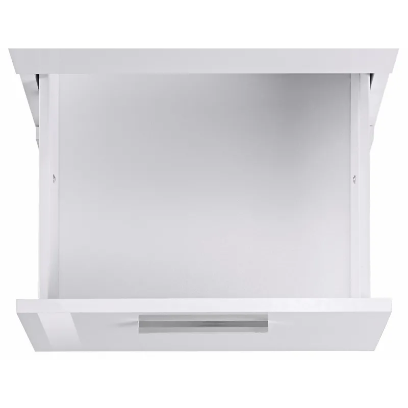 Scrivania 180x160 cm Bianco Laccato Lucido Angolare con Cassettiera 3 Cassetti - New Luna