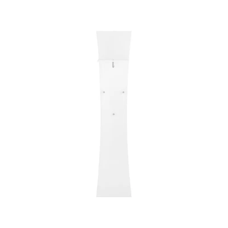 Appendiabiti 170x35 Bianco Laccato Lucido Sospeso a Muro con Ganci e Ripiano - Robin