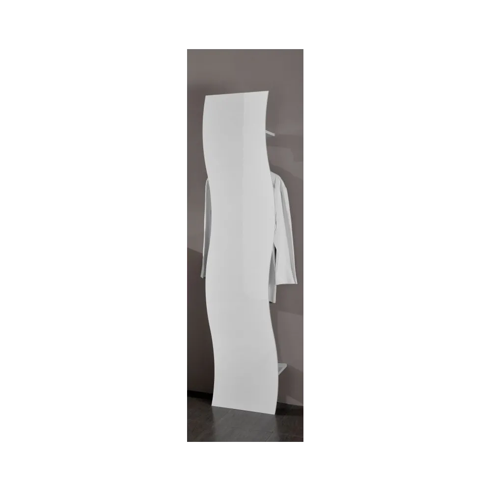 Composizione ingresso 156x185 cm Bianco Laccato Lucido design moderno con specchio e scarpiera - Mare