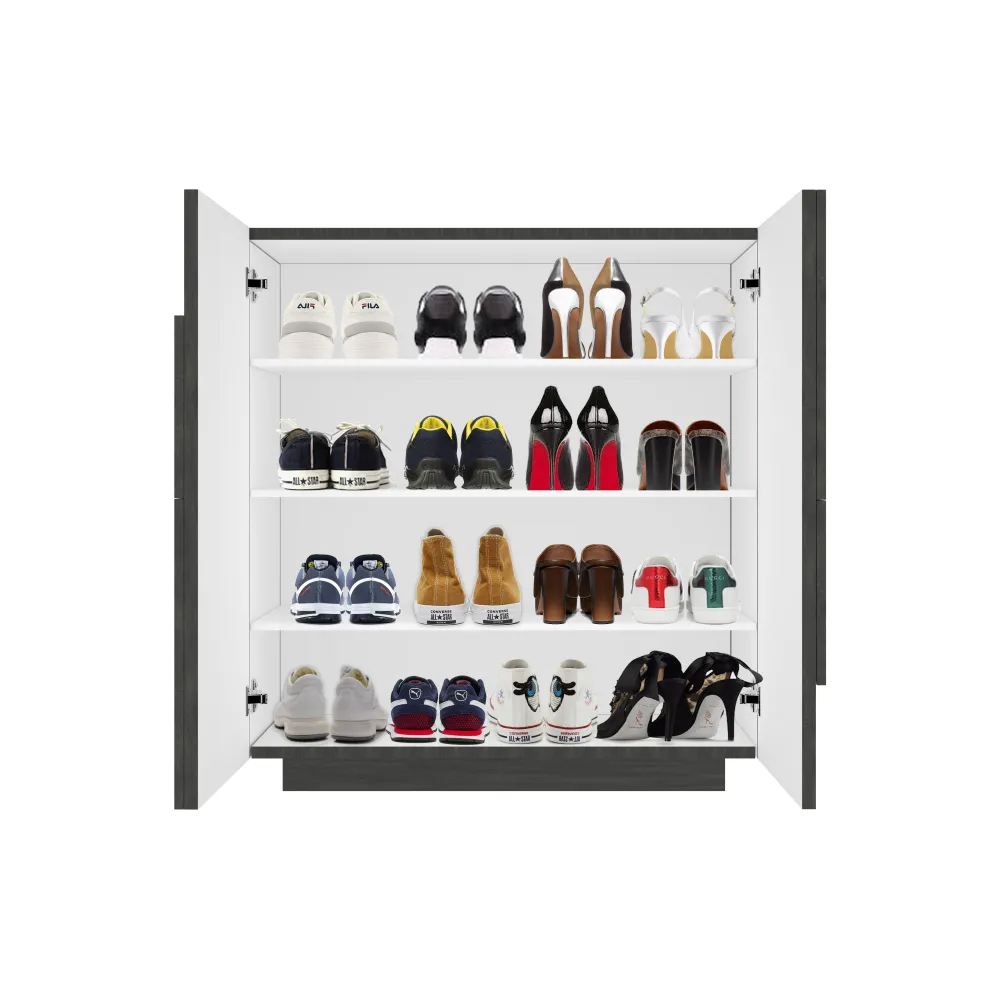 Scarpiera 81x86x38 cm Bianco Laccato Lucido Design Moderno e Funzionale - Web