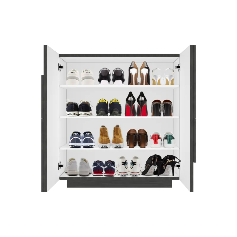 Scarpiera 81x86x38 cm Bianco Laccato Lucido Design Moderno e Funzionale - Web