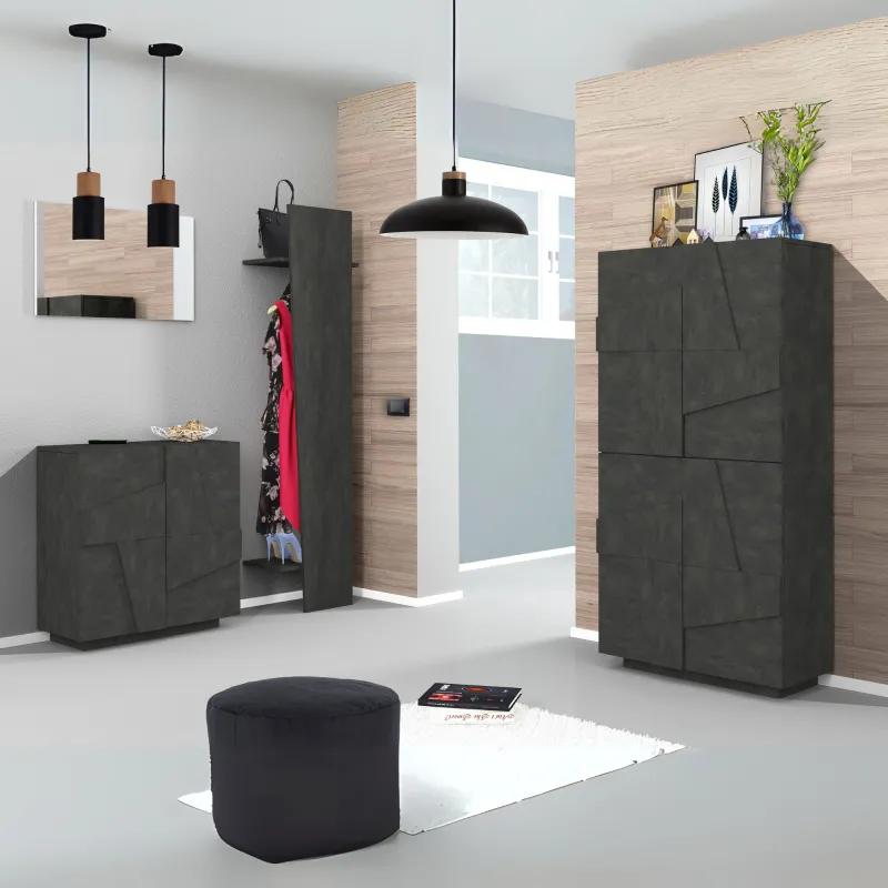 Scarpiera 81x86x38 cm Bianco Laccato Lucido Design Moderno e Funzionale - Web