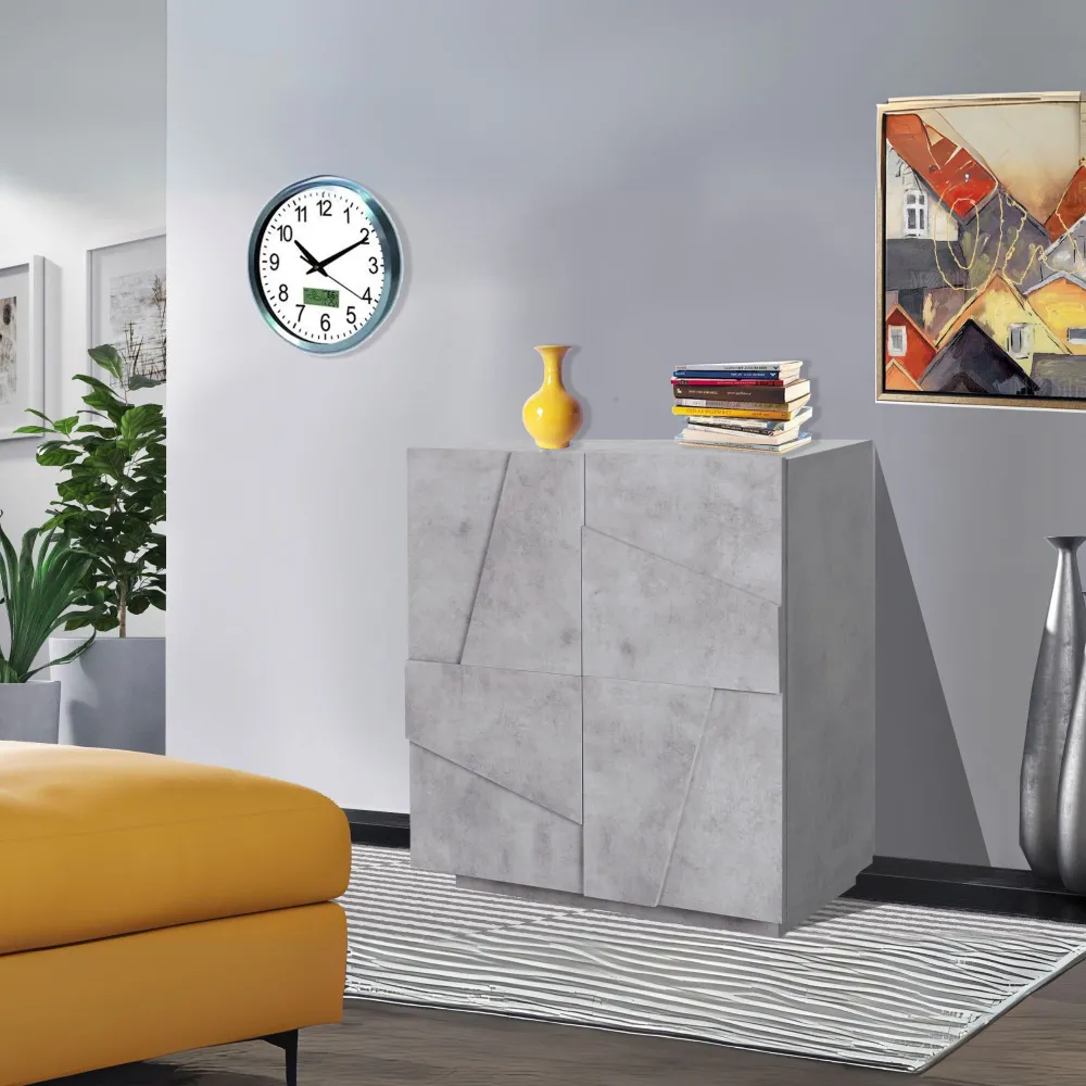 Madia 81,2x86x44,2 cm Bianco Laccato Lucido 2 Ante Battenti - Web
