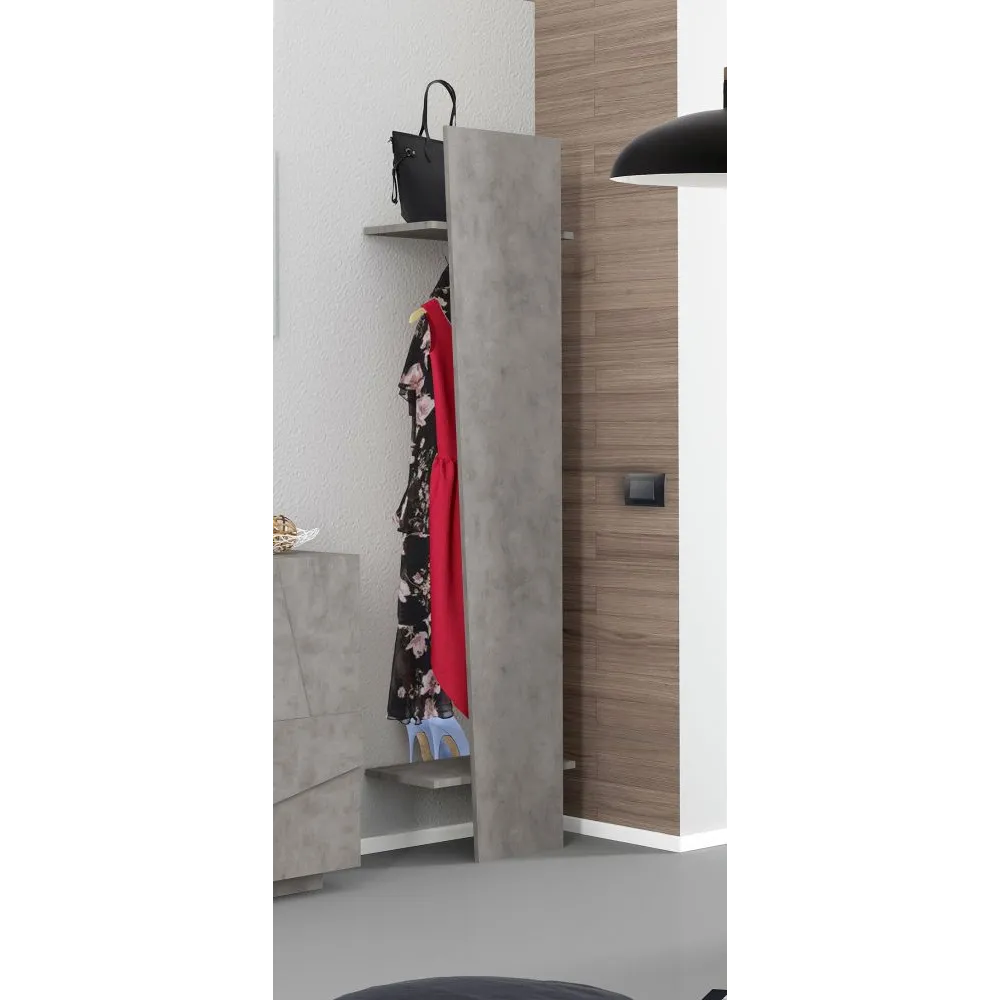 Appendiabiti 40x200x30 cm Bianco Laccato Lucido Design Asimmetrico - Web