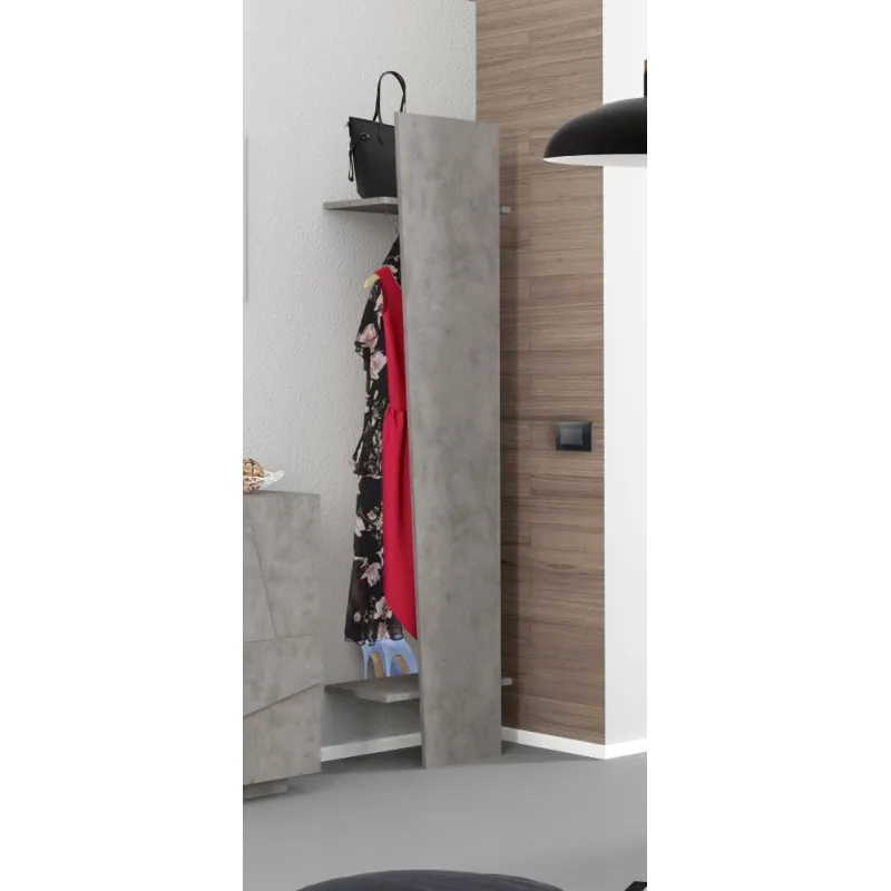 Appendiabiti 40x200x30 cm Bianco Laccato Lucido Design Asimmetrico - Web