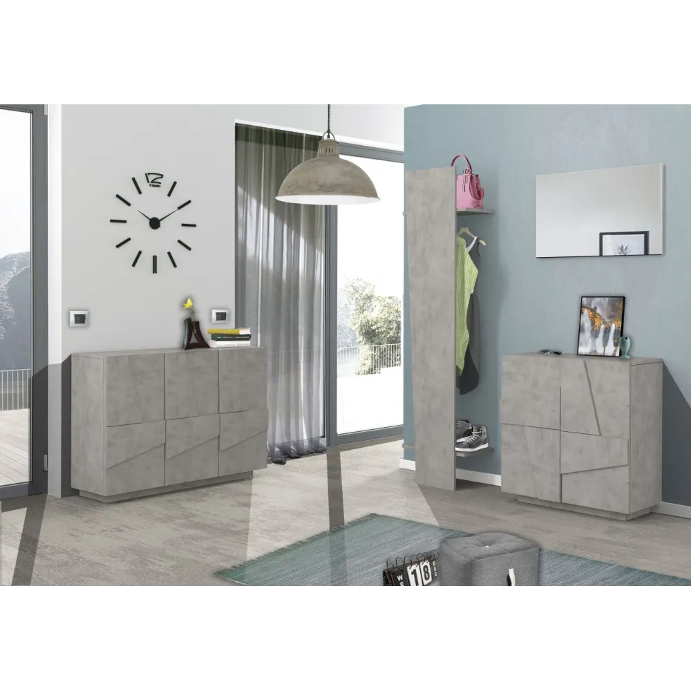 Appendiabiti 40x200x30 cm Bianco Laccato Lucido Design Asimmetrico - Web