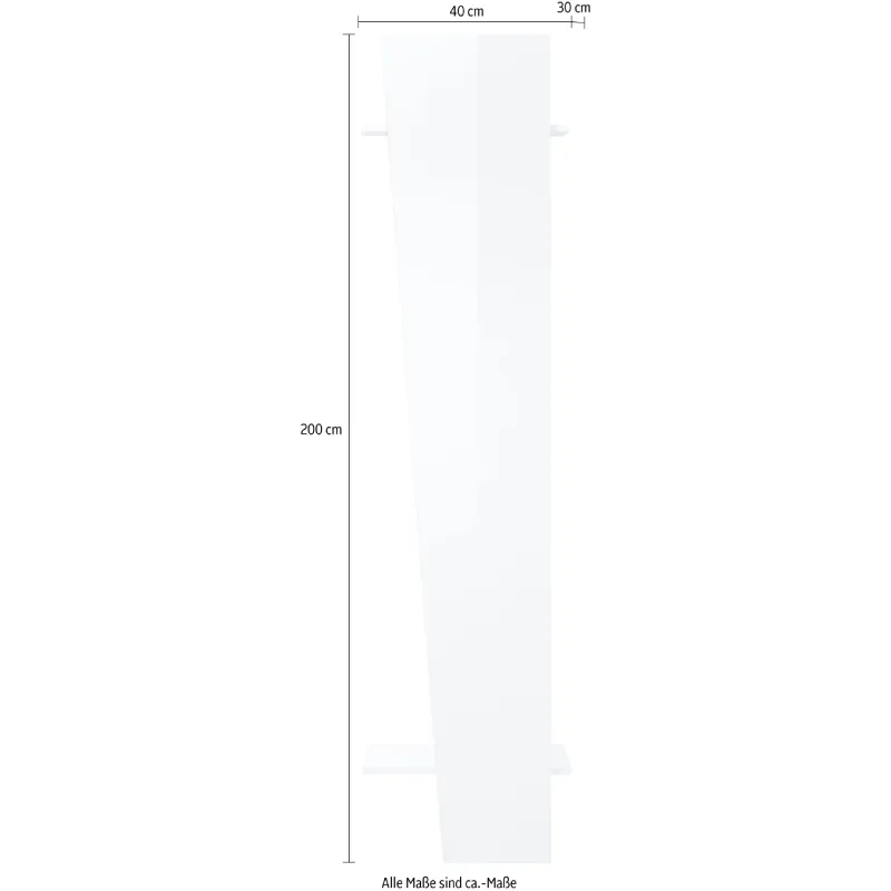 Appendiabiti 40x200x30 cm Bianco Laccato Lucido Frontale Asimmetrico per Ingressi Eleganti - Web