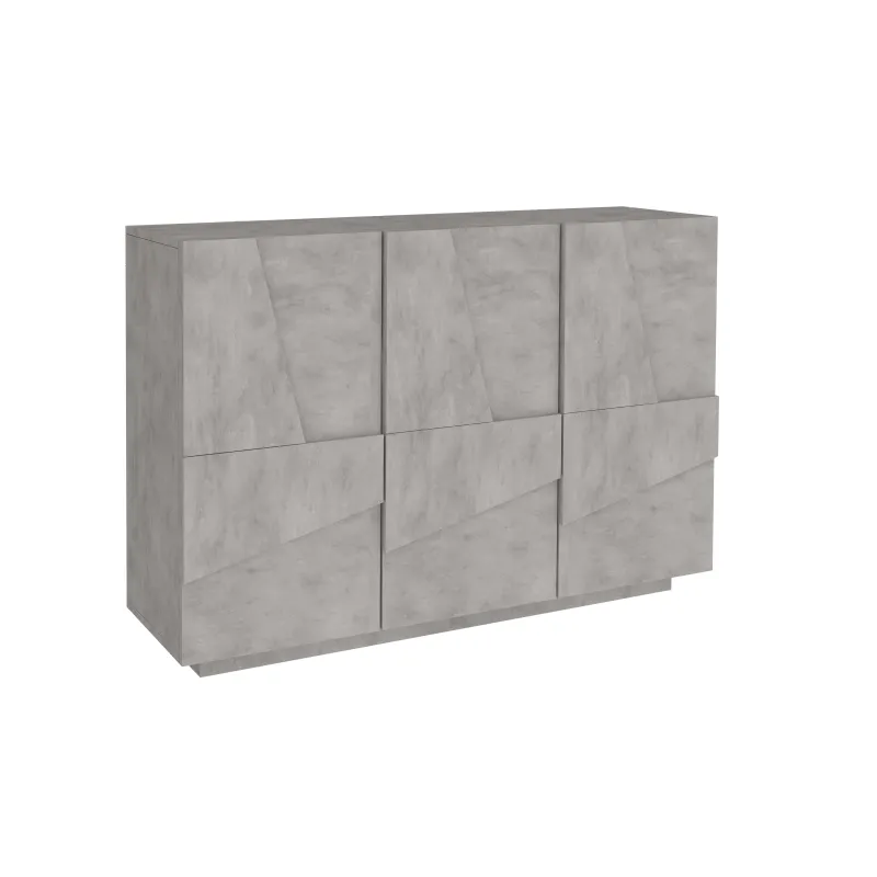 Madia 121x86x38 cm Bianco Laccato Lucido 3 Ante Battenti Moderna - Web