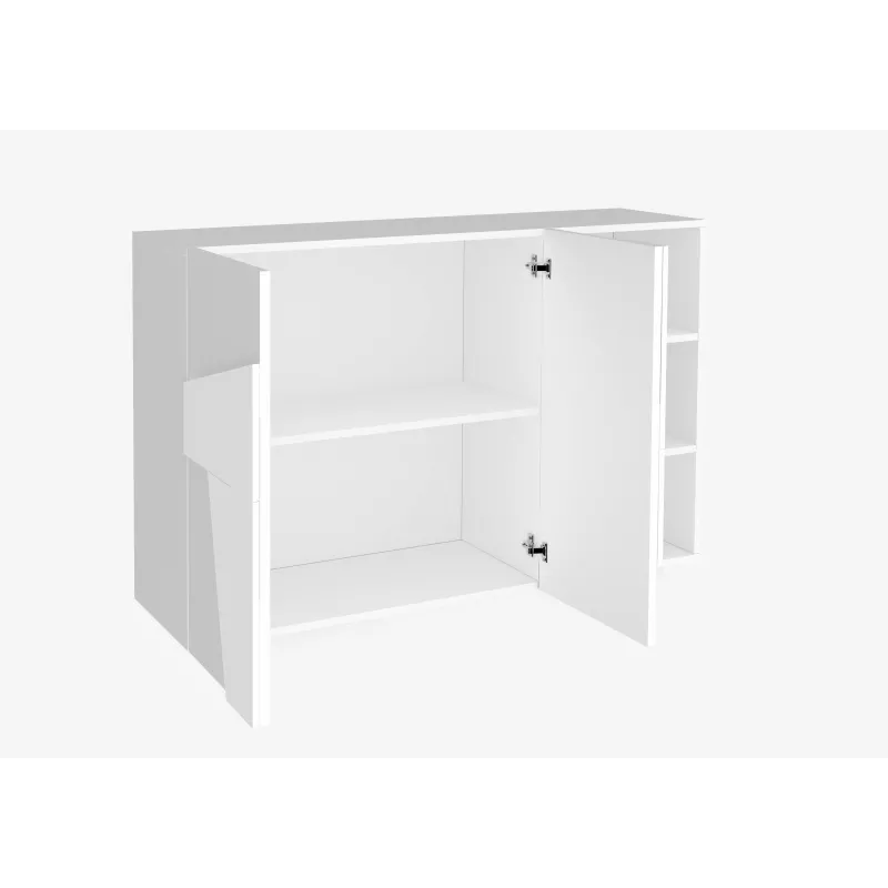 Madia 160x40x80 Bianco Laccato Lucido 2 Ante Battenti - Web