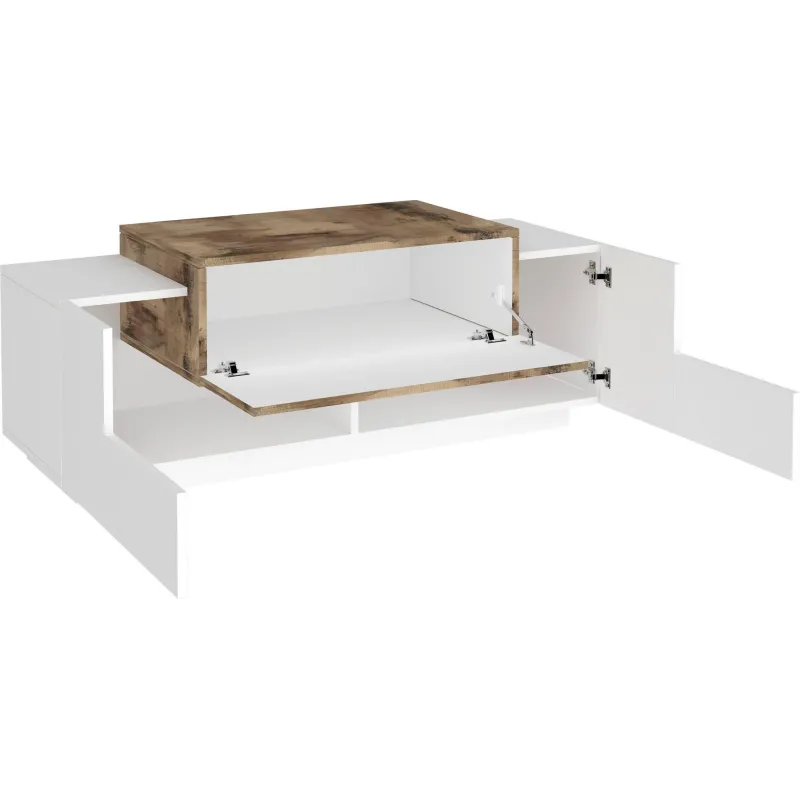 Madia 120x46x45 cm Bianco Laccato Lucido Design Contemporaneo Ingresso - Band