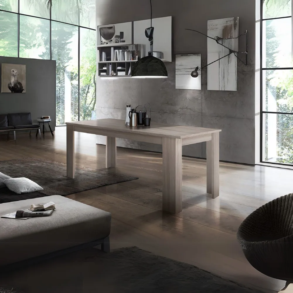 Tavolo Allungabile 140-190 cm Bianco Laccato Lucido Moderno Spazi Ridotti - Ancona