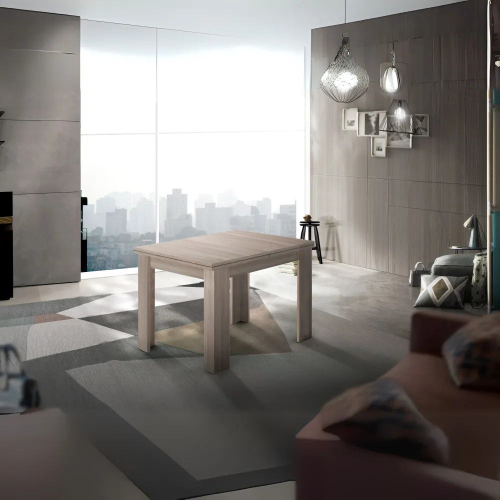 Tavolo 90-180 cm Bianco Laccato Lucido Allungabile Spazi Ridotti - Ancona