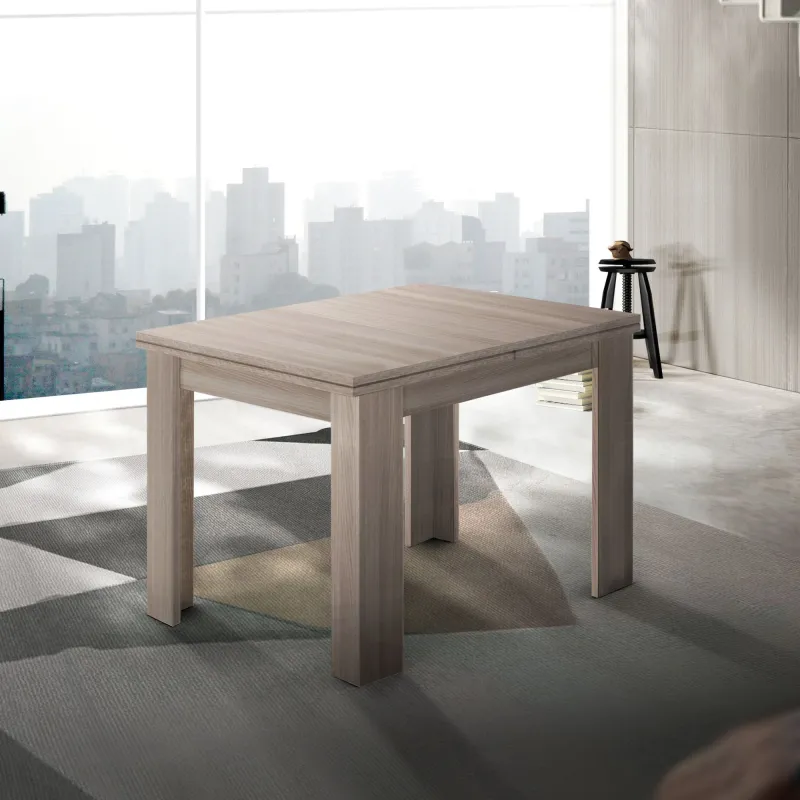 Tavolo 90-180 cm Bianco Laccato Lucido Allungabile Spazi Ridotti - Ancona