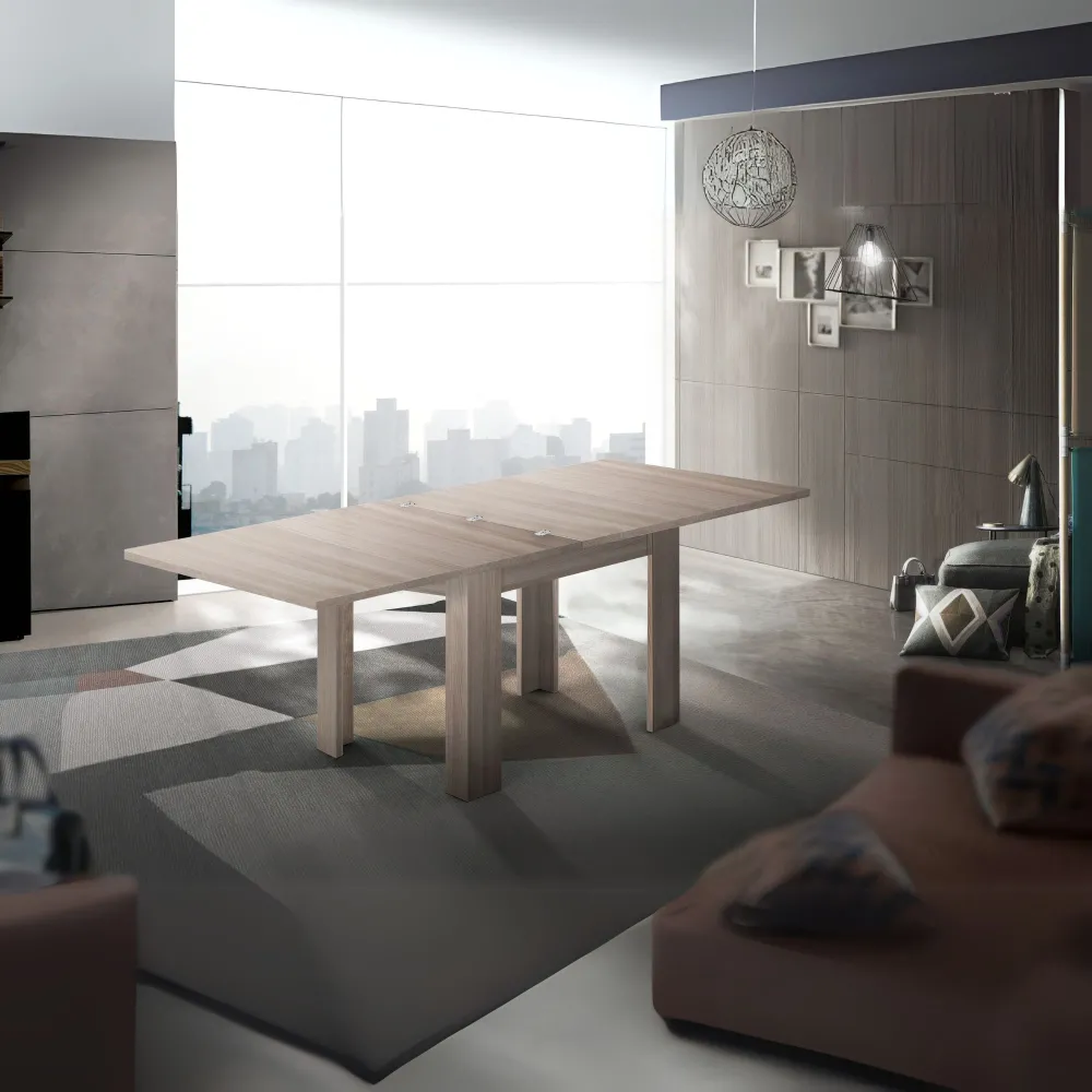 Tavolo 90-180 cm Bianco Laccato Lucido Allungabile Spazi Ridotti - Ancona