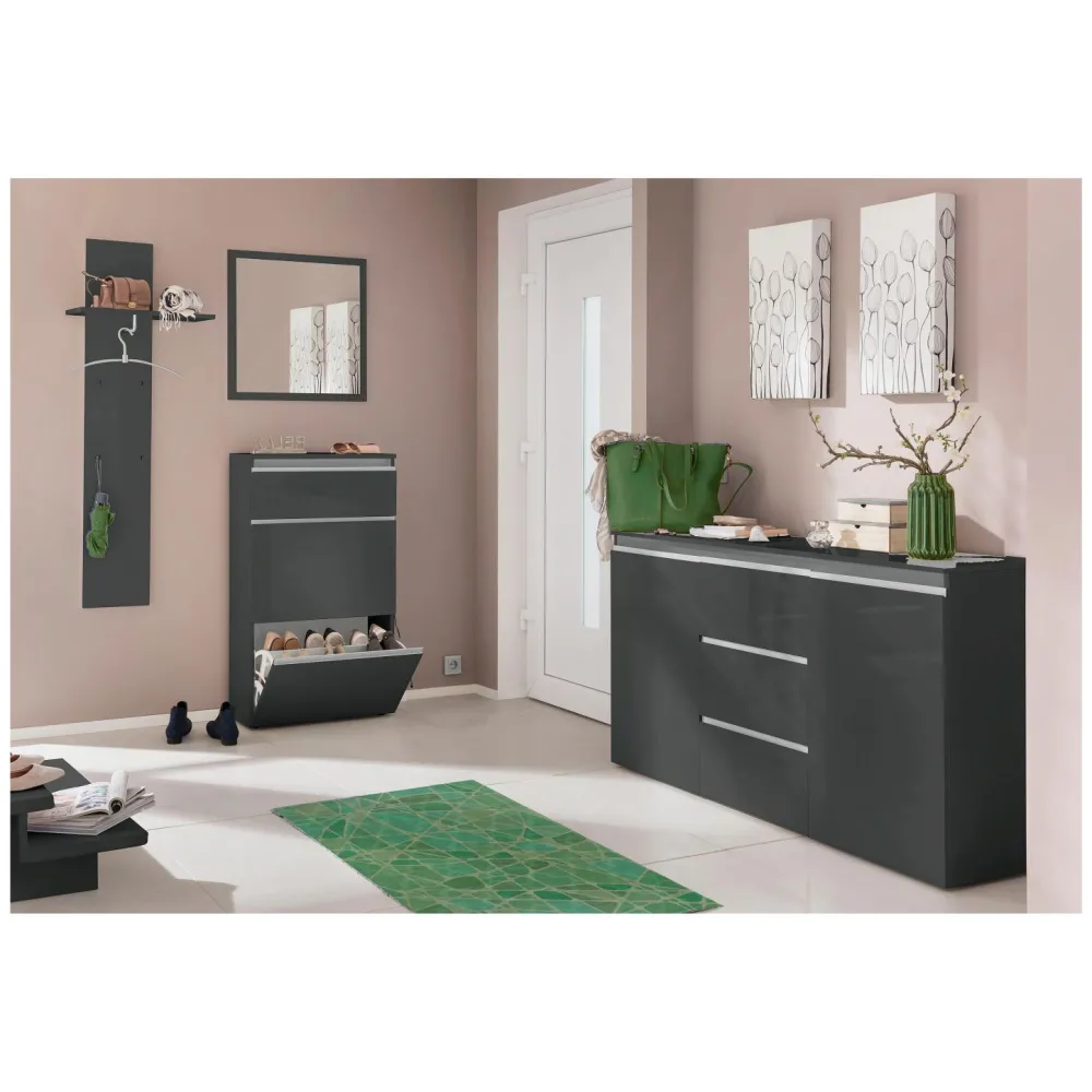 Specchiera 60x60 Bianco Lucido Design Elegante per Ingresso e Zona Living - Harry 2