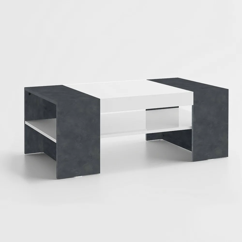 Tavolino 90x50x40 cm Melaminico Stile Nordico Resistente - Tom