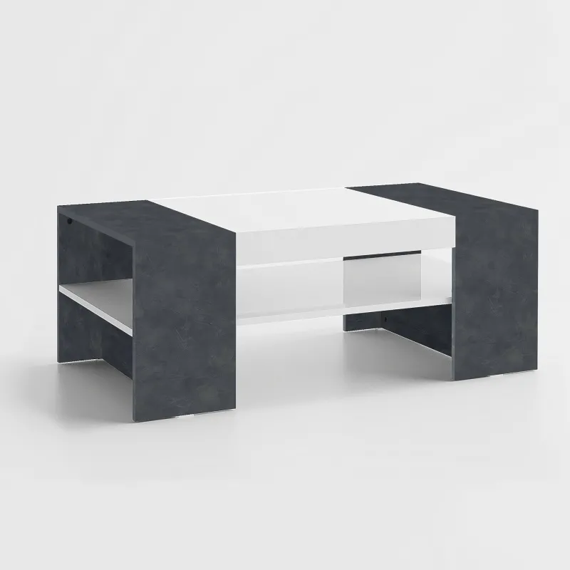 Tavolino 90x50x40 cm Melaminico Stile Nordico Resistente - Tom