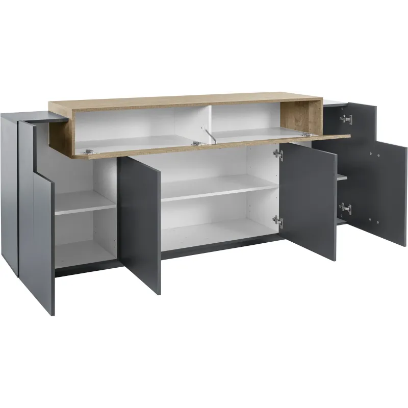 Credenza 200 cm Bianco Design Moderno Sala da Pranzo - Band