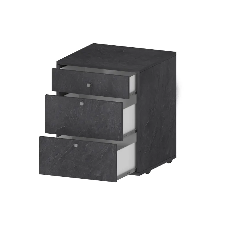 Cassettiera 60x40x75 Bianco Lucido Ruote Versatili per Studio e Lavoro - Rose