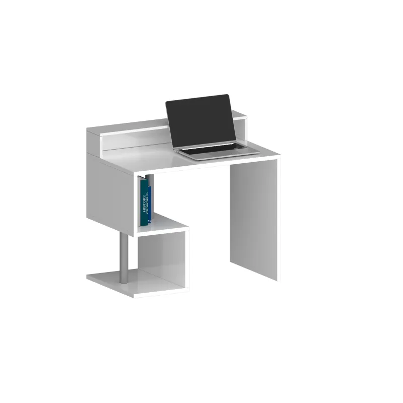 Scrivania 100 cm con Sopralzo Design Moderno Spazio per PC e Vani Portaoggetti - Zeta
