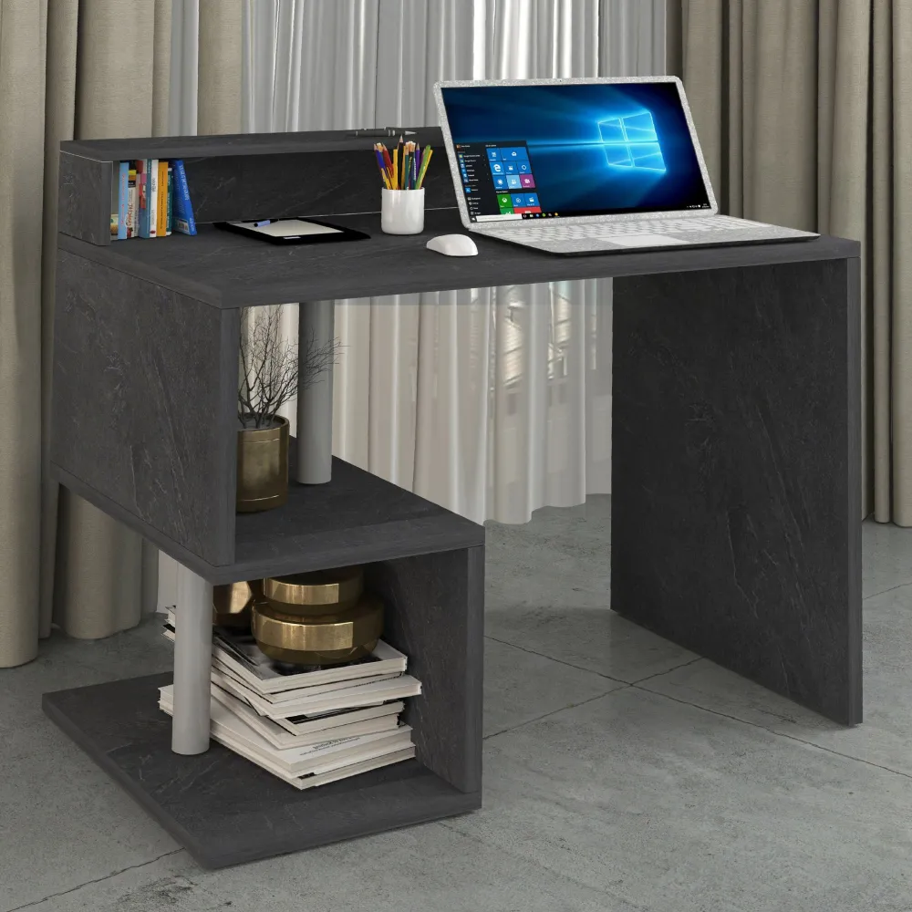 Scrivania Ufficio 100x50x92.5 cm Finitura Report: Eleganza e Funzionalità Ottimizzata - Zeta 2