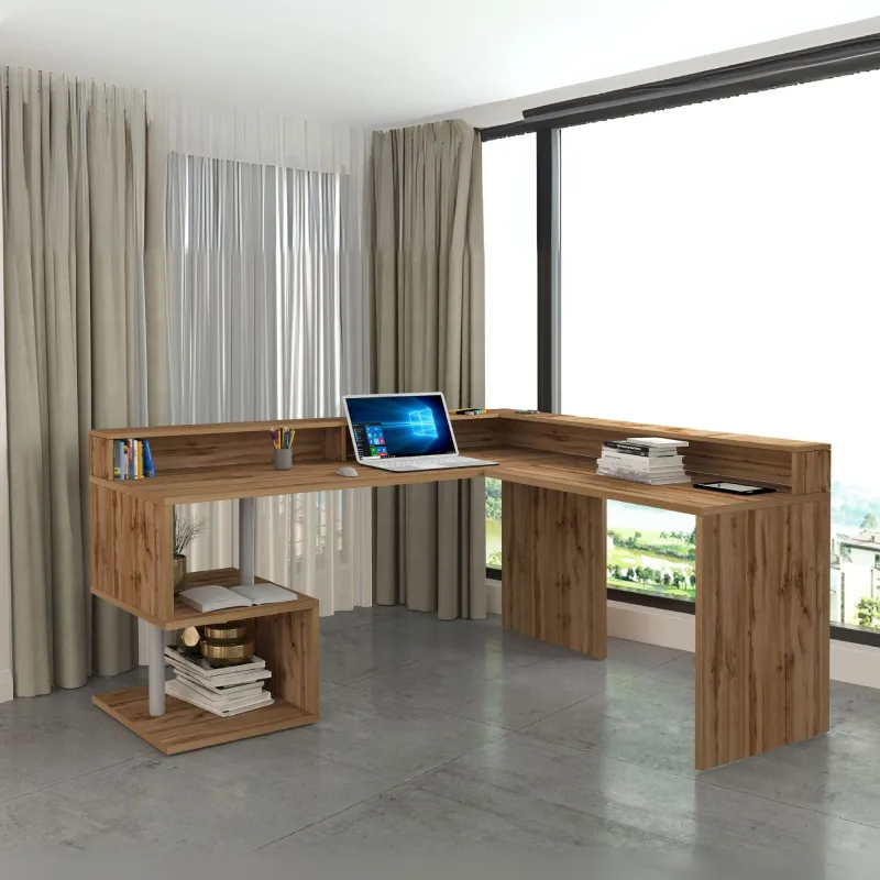 Scrivania Ufficio L.160xP.60xH.92.5 cm Wotan con Design Elegante e Funzionale - Zeta