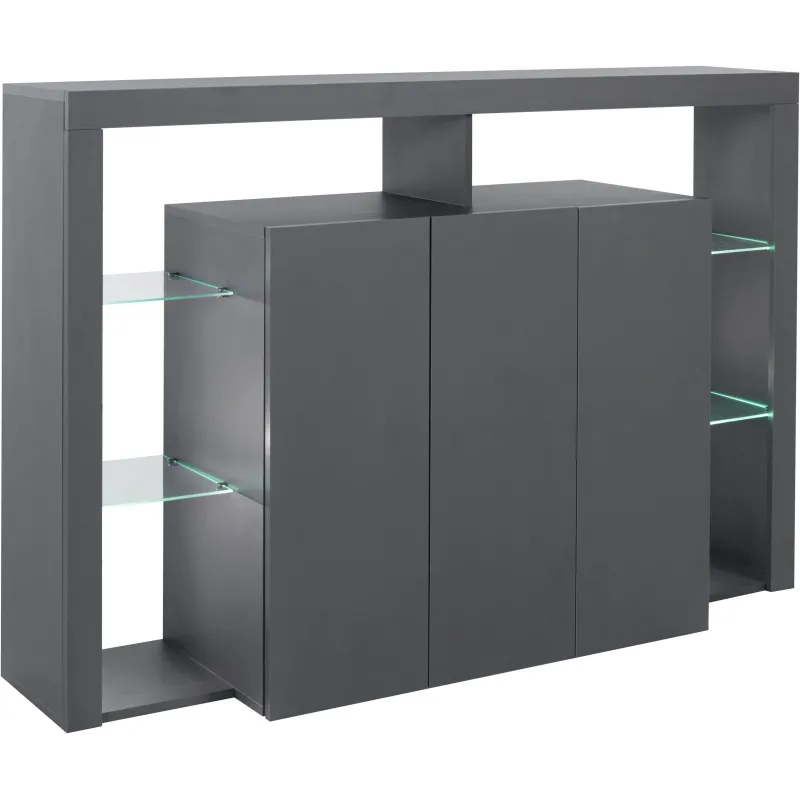 Credenza Madia Antracite Opaco L.150xP.40xH.100 cm con Design Moderno per Zona Giorno - Dimora