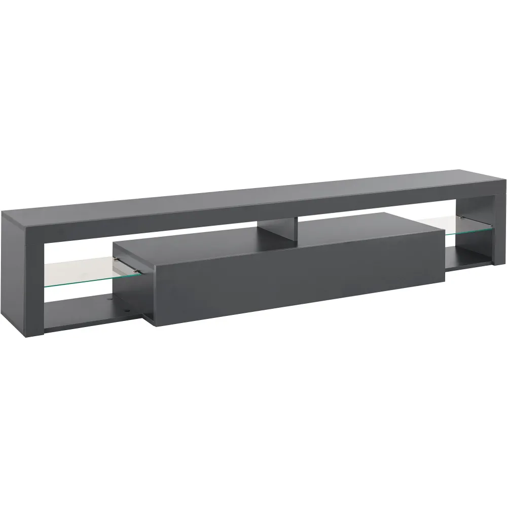 Porta TV 200x40x35 cm Bianco Laccato Lucido con Design Moderno per Zona Giorno - Dimora