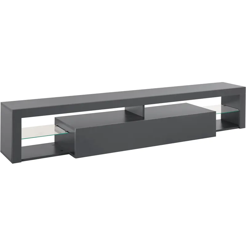 Porta TV 200x40x35 cm Bianco Laccato Lucido con Design Moderno per Zona Giorno - Dimora