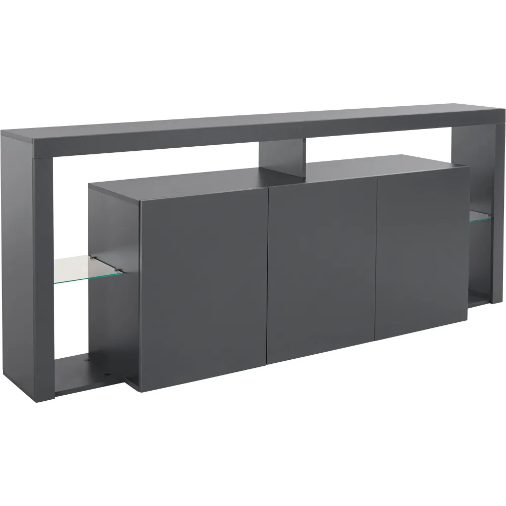 Credenza Antracite Opaco L.200xP.40xH.80 cm con Design Moderno per Zona Giorno - Dimora
