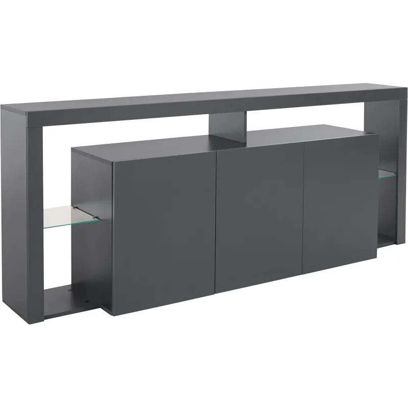 Credenza Antracite Opaco L.200xP.40xH.80 cm con Design Moderno per Zona Giorno - Dimora