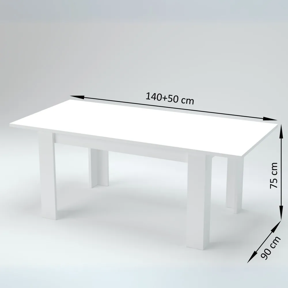 Consolle Allungabile 140x90x75 cm Bianco Laccato Lucido - Eleganza per la Zona Giorno - Ancona