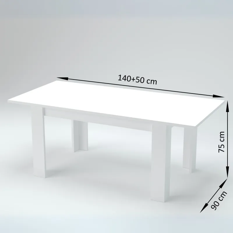 Consolle Allungabile 140x90x75 cm Bianco Laccato Lucido - Eleganza per la Zona Giorno - Ancona
