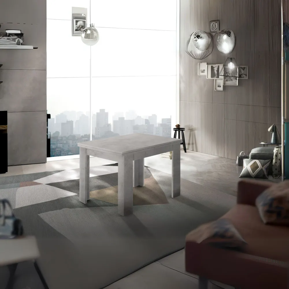Consolle Allungabile 90x90x75 cm Cemento Bronx per Zona Giorno - Design Moderno ed Elegante - Ancona 2