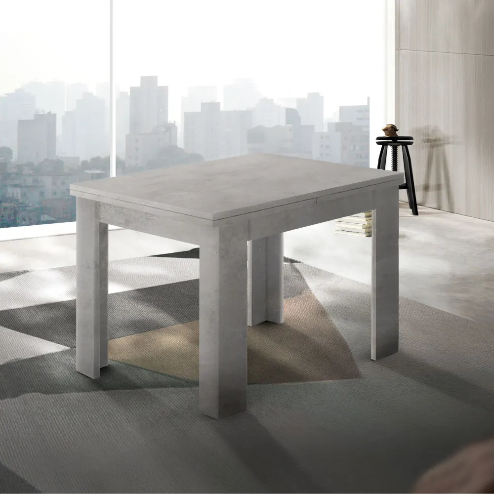 Consolle Allungabile 90x90x75 cm Cemento Bronx per Zona Giorno - Design Moderno ed Elegante - Ancona