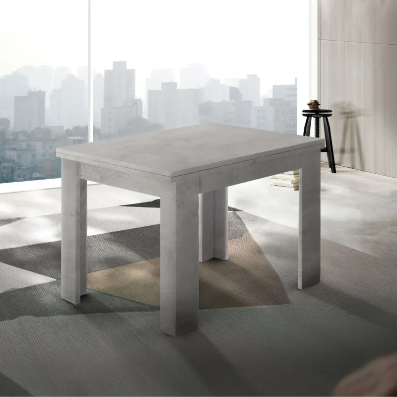 Consolle Allungabile 90x90x75 cm Cemento Bronx per Zona Giorno - Design Moderno ed Elegante - Ancona