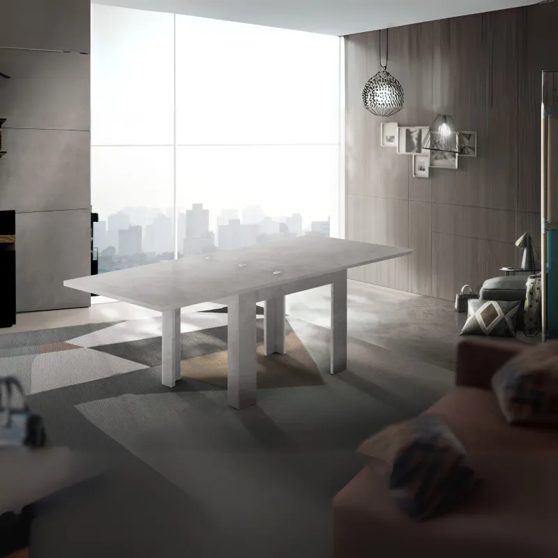 Consolle Allungabile 90x90x75 cm Cemento Bronx per Zona Giorno - Design Moderno ed Elegante - Ancona