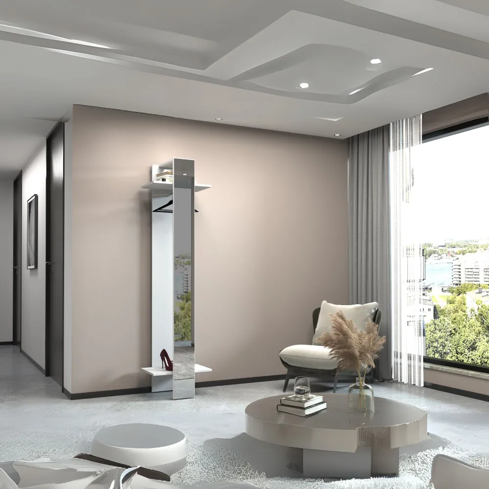 Mobile da Ingresso 50x35x191 cm Bianco Laccato Lucido con Design Moderno - Harmony