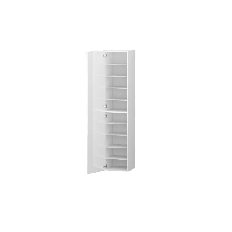 Scarpiera L.45xP.35xH.191 cm Bianco Laccato Lucido con Design Moderno - Harmony