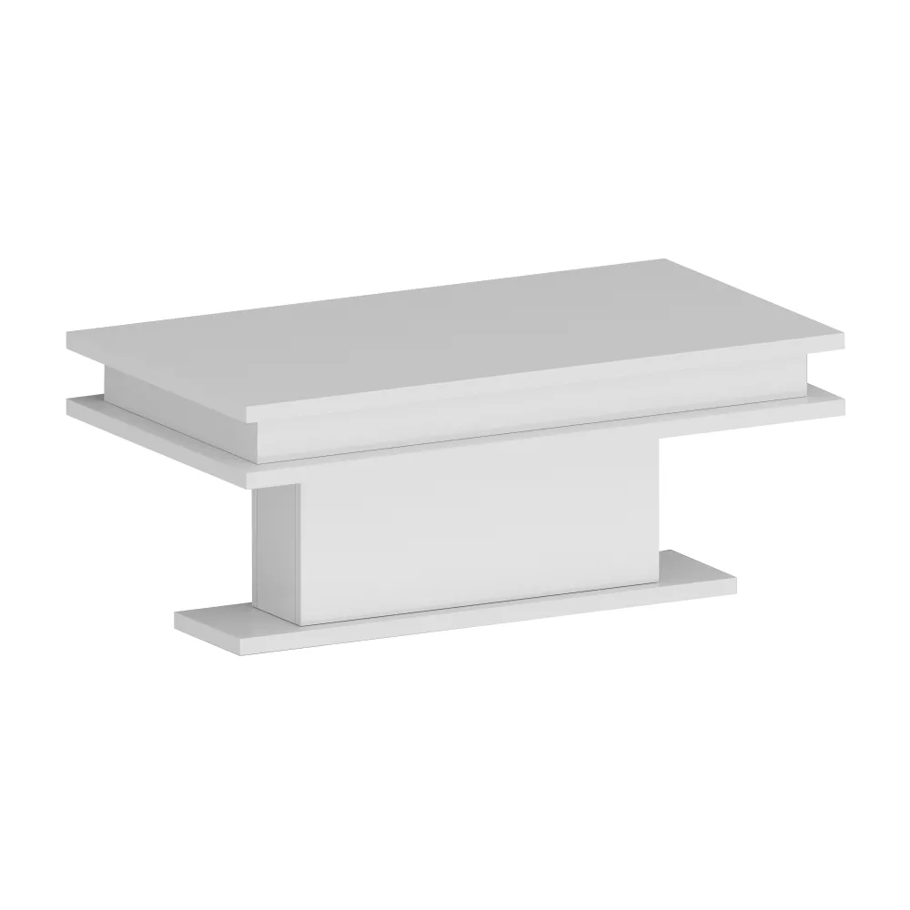 Tavolino da Salotto 100x55x42 cm Bianco Laccato Lucido con Design Moderno - Boss