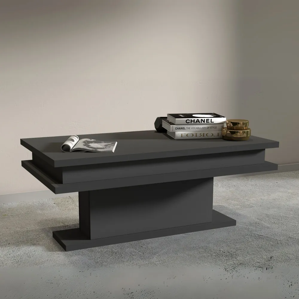 Tavolino da Salotto 100x55x42 cm Antracite Opaco con Design Moderno - Boss 2