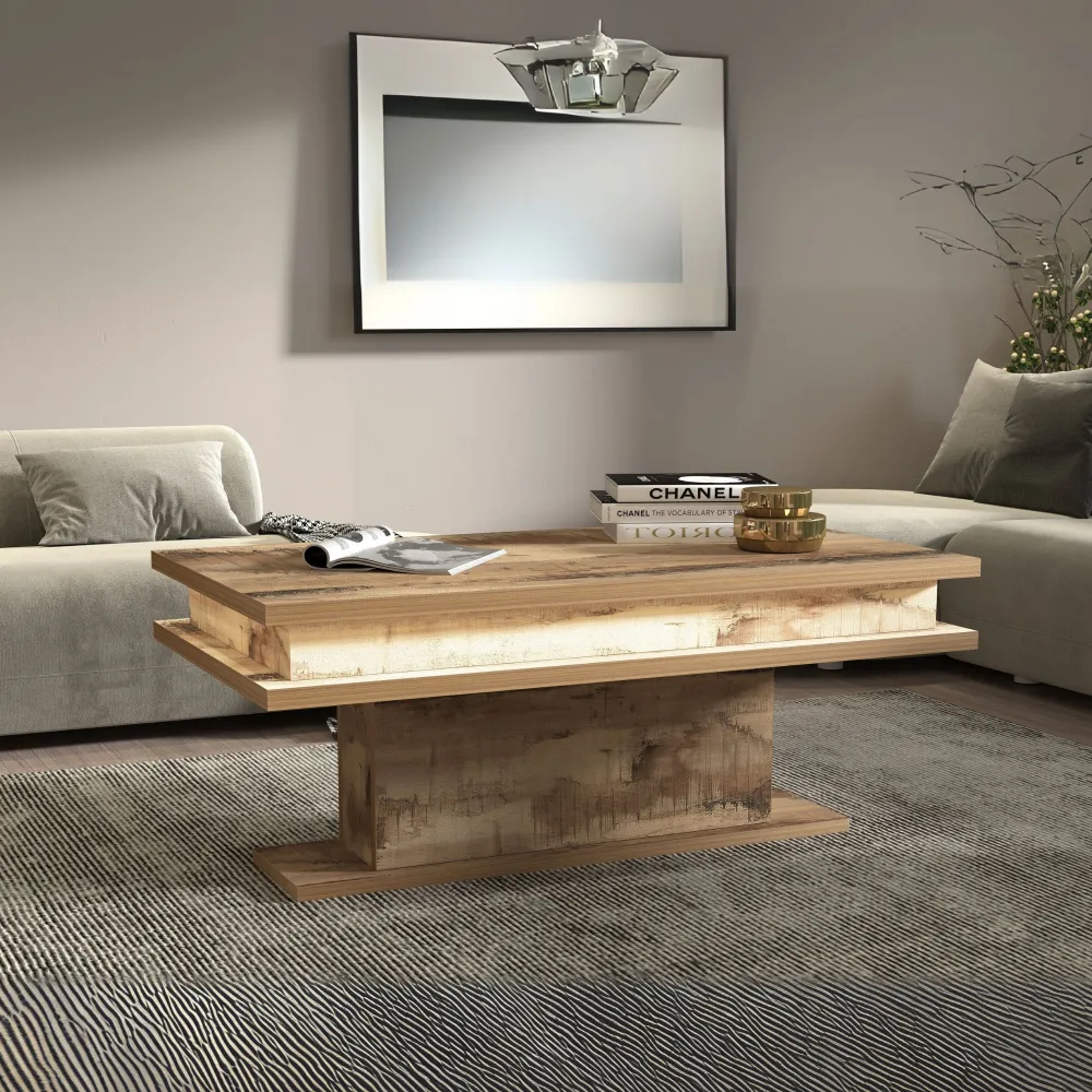 Tavolino da Salotto 100x55x42 cm in Acero Pereira con Design Elegante per la Zona Giorno - Boss