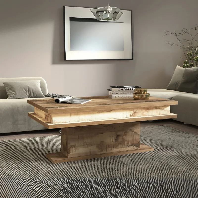 Tavolino da Salotto 100x55x42 cm in Acero Pereira con Design Elegante per la Zona Giorno - Boss