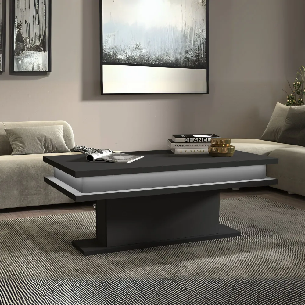 Tavolino da Salotto 100x55x42 cm Antracite Opaco con Design Moderno - Boss