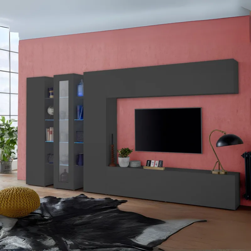 Pensili e Mensole 180x30x40 cm Antracite Opaco - Design Moderno ed Elegante - York