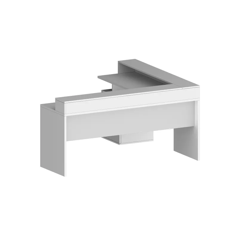 Scrivania Ufficio 160x60x90 cm Bianco Laccato Lucido con Design Moderno - New Luna