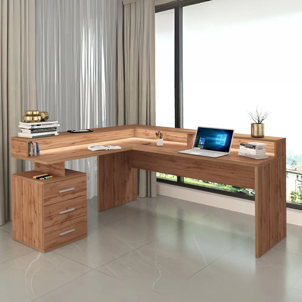 Scrivania Ufficio 160x60x90 cm Wotan con Design Moderno e Funzionale - New Luna