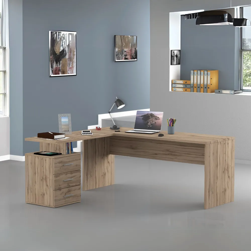 Scrivania Ufficio 180x60x75 cm Wotan con Design Elegante e Funzionale - New Luna 2